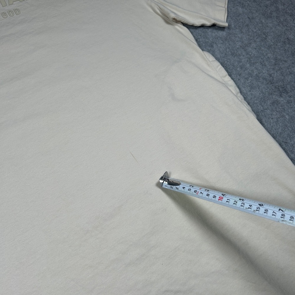 Fear of God Essentials T-Shirt Dress Womens XL Cream Tan Logo pockets - Picture 9 of 16